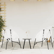 Set di Sedie da Giardino 3 pz in Polyrattan Bianco e Nero 4009293