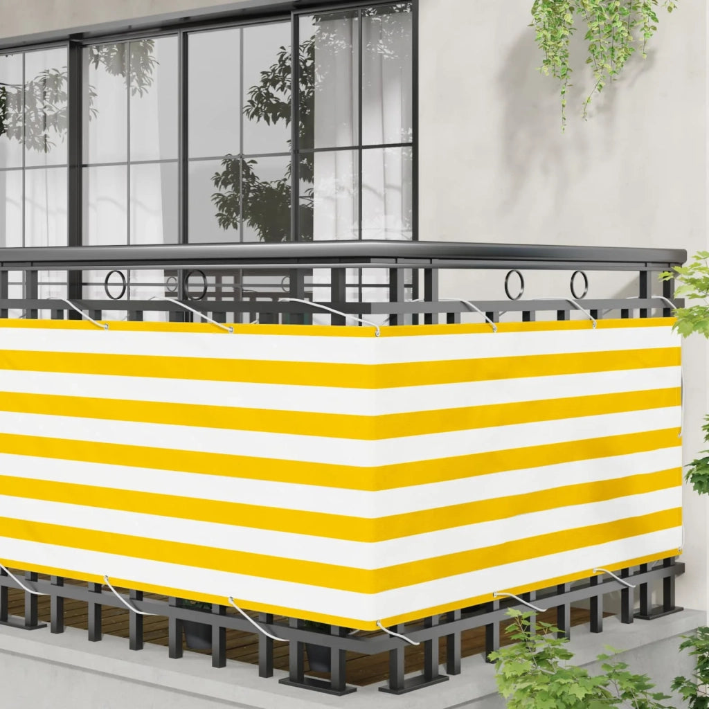 Schermo da balcone-Pannello per balcone Giallo e Bianco 75 x 200 cm