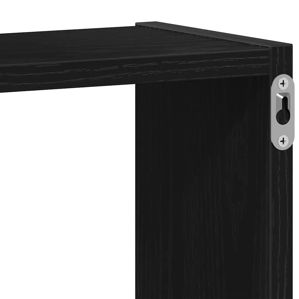 Mensole a Cubo Parete Rovere Nero 68x15x68 cm Legno Multistrato 862410