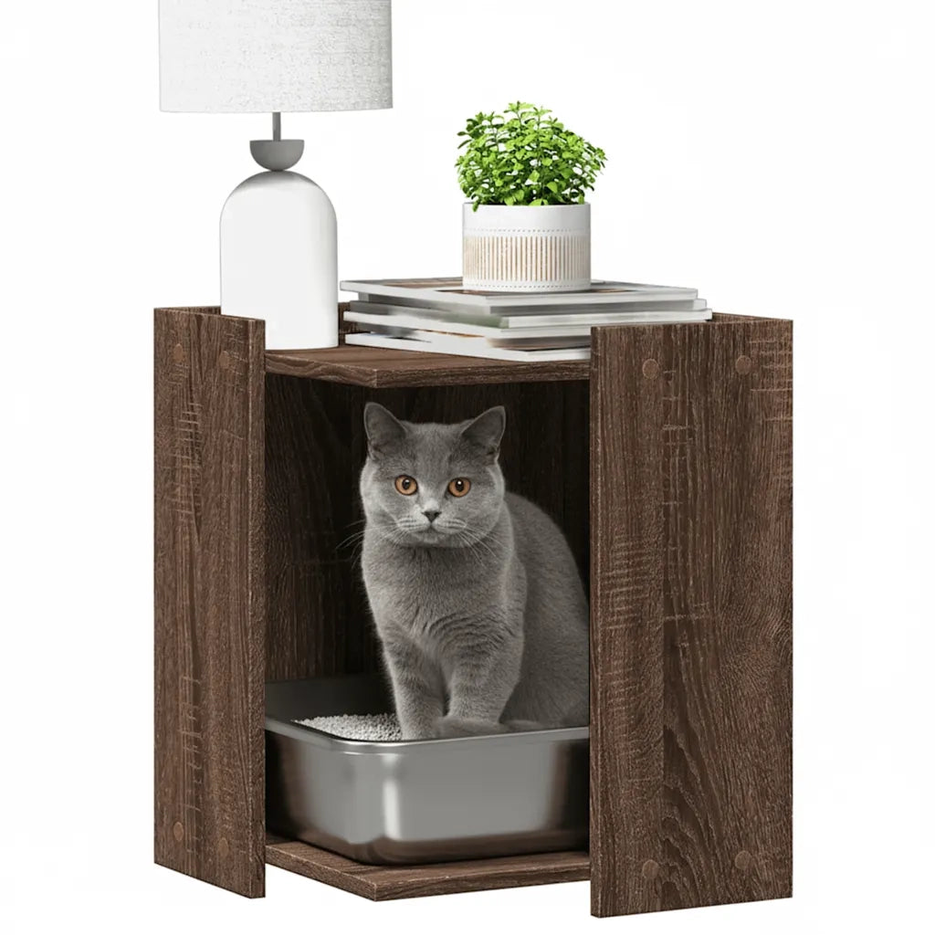 Recinto Lettiera Gatti Rovere Sonoma 60x40x40 cm in Truciolato 857748