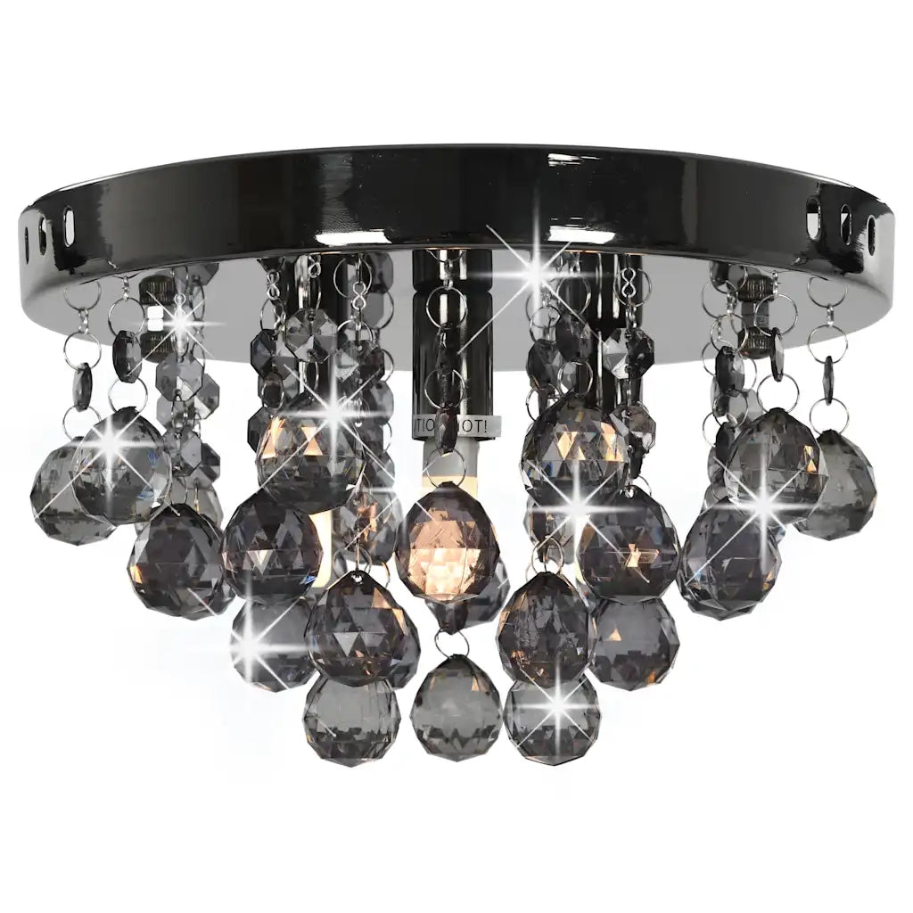Lampadario con Perle Fum¨¦ Tondo Nero G9 CFW7438140