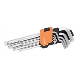 SET CHIAVI MASCHIO ESAGONALI LUNGHE KENDO C/SFERA 9 PEZZI 1,5;2;2,5;3;4;5;6;8;10 mm - KENDO