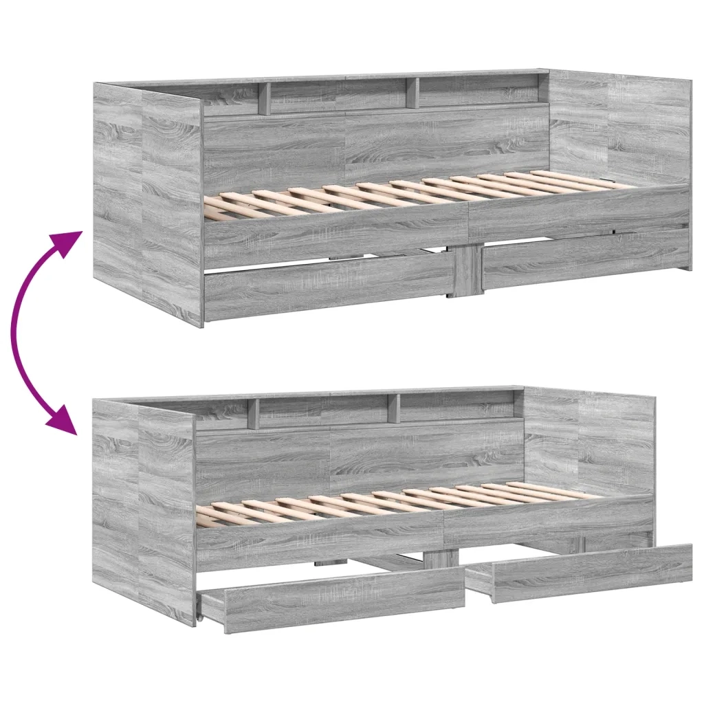 Divano Letto con Cassetti senza Materasso 100x200 cm 3280844