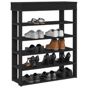Scarpiera-Scaffale per scarpe Nera 80x30x98 cm in Legno Multistrato