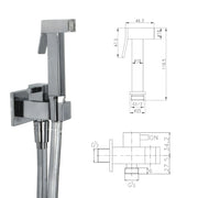 Kit doccetta per wc quadrato completo in ottone con rubinetto