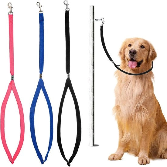 cinture da bagno per cani, anelli di cura per cani e cintura di sicurezza regolabile per gatti per il bagno, lavaggio e cura degli animali domestici (blu, nero, rosa)