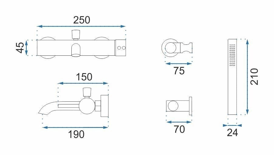 Rubinetto Da Vasca Rea Lungo White Matt