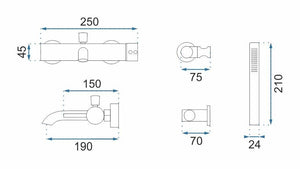 Rubinetto Da Vasca Rea Lungo White Matt