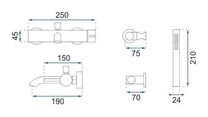 Rubinetto Da Vasca Rea Lungo White Matt
