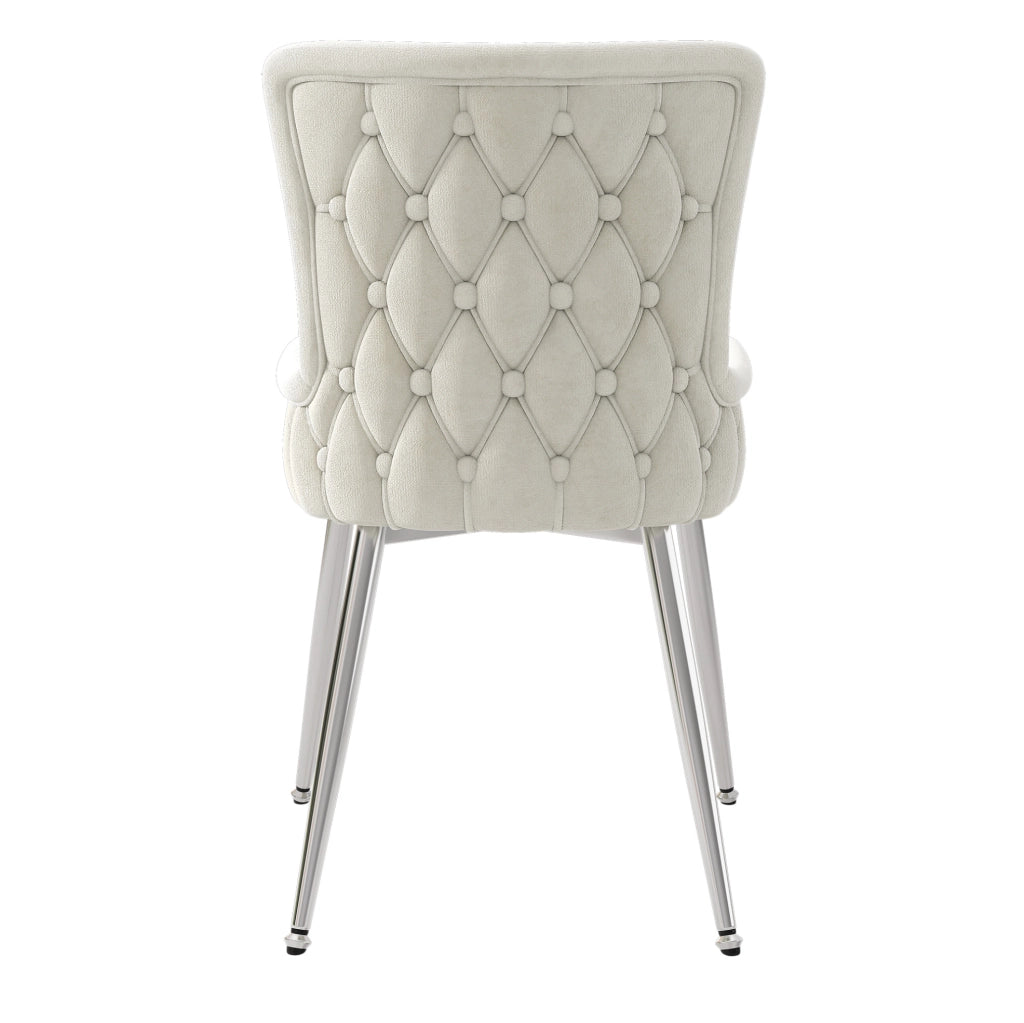 Sedia da pranzo 55x55x85 cm beige – velluto, set da 2