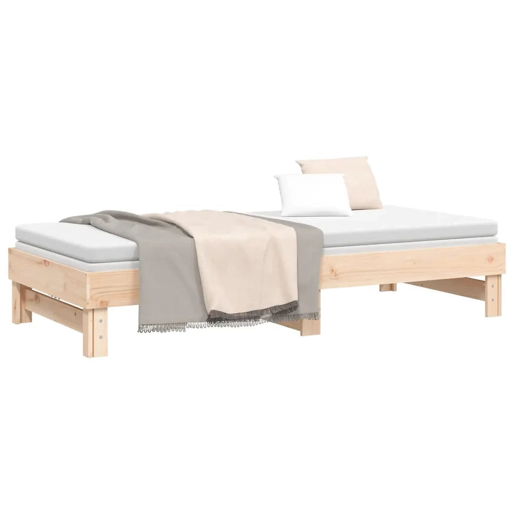 Dormeuse Estraibile 2x(80x200) cm in Legno Massello di Pino cod mxl 42223