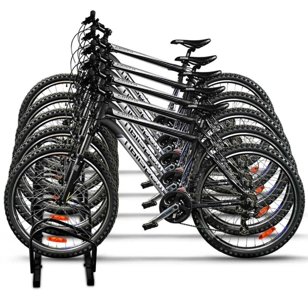 5 Bike Bicycle Stand Parking Garage Storage Organizer-Black
