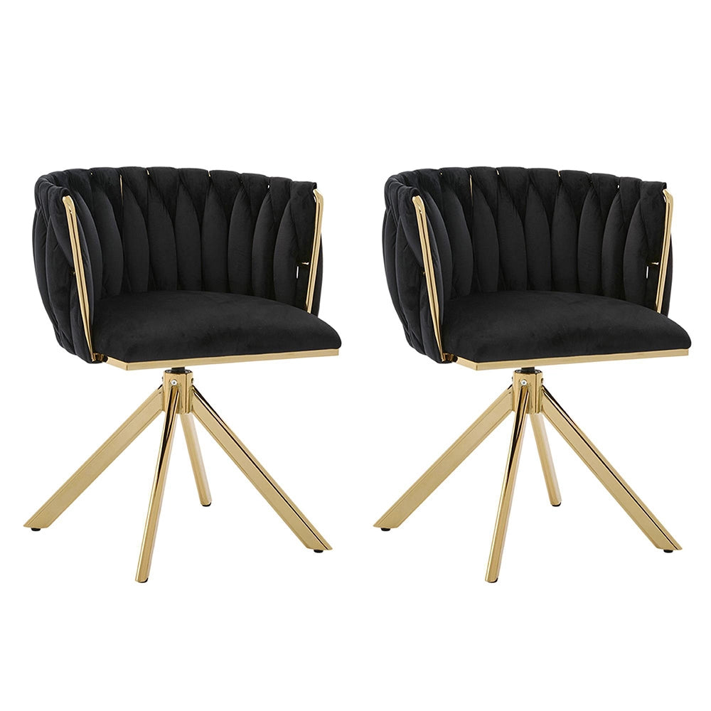 Set 2 poltrone girevoli - Xylo - velluto struttura metallica nera