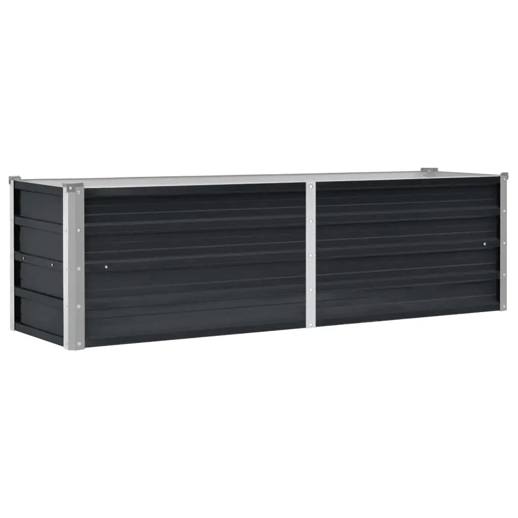 Letto Rialzato Giardino Antracite 160x40x45 cm Acciaio Zincato