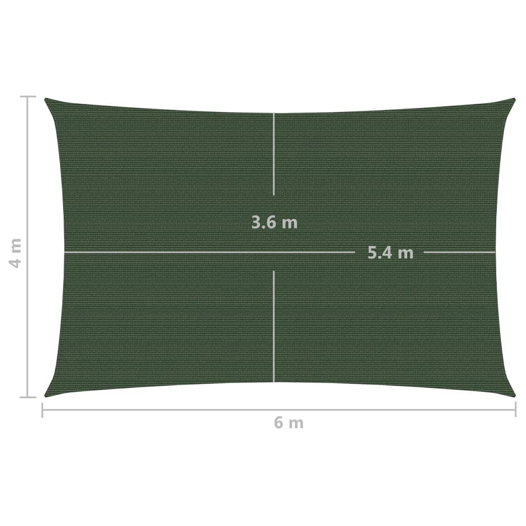 Vela ombreggiante 160 g/m² verde scuro 4 x 6 m HDPE 02_0009436