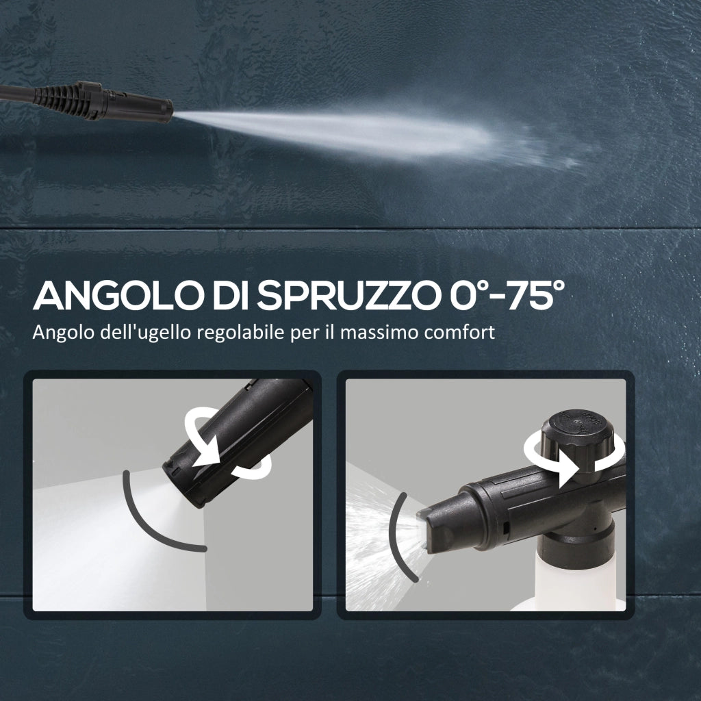 Idropulitrice ad Alta Pressione 1600W con Ugello Regolabile e Kit Pulizia, 35x28x65 cm, Blu e Nero