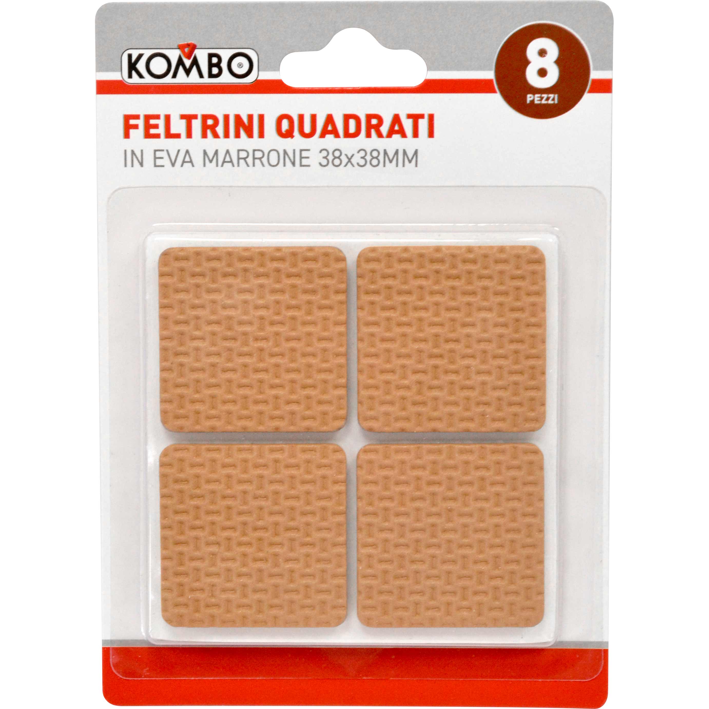 Set 8 pz feltrini quadrati in eva misure 3colorre marrone