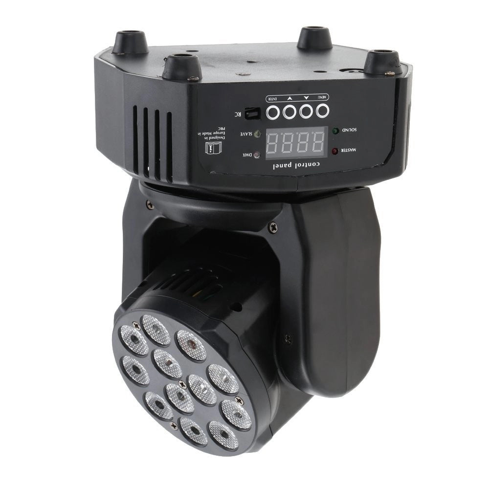 Trade Shop - Proiettore Testa Mobile Rotante Effetti Luce Discoteca Dmx 512 Rgb 18 Led 52w -