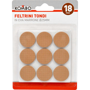 Set 18 pezzi feltrini tondi in eva marrone