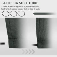 Telo di Ricambio per Tenda a Bracci Retrattile in Poliestere Anti UV da 4x2.5 m, Grigio