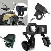 Trade Shop - Adattatore 12v Moto Usb Presa Accendisigari Impermeabile Per Caricabatterie Nero -