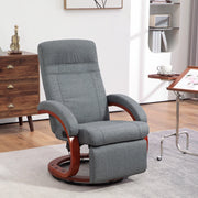 POLTRONA Relax reclinabile girevole 68x86x100 cm in poliestere grigio