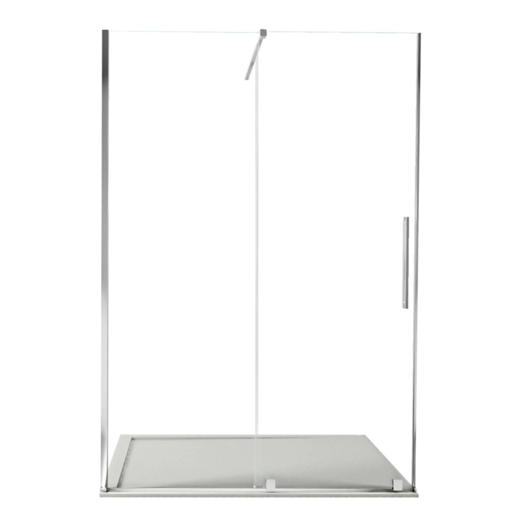 Porta doccia scorrevole 8mm h200 senza profili brenta, misura 140
