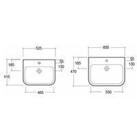 Lavabo metropolitan 52cm con troppo pieno