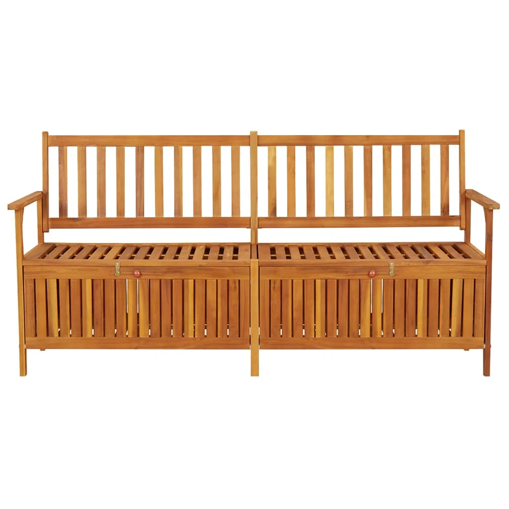 Panca da giardino mobili da esterno per patio contenitore per terrazza 170 x 63 x 84 cm legno massello di acacia 02_0011796