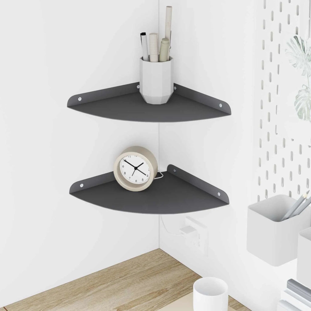 Mensola sospesa con lo scaffale 2 pcs Antracite 24 x 24 x 2 cm 8004102