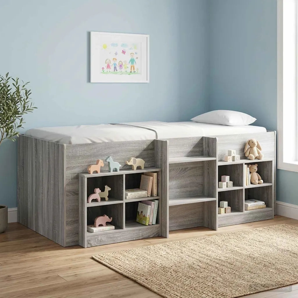 Letto Alto per Bambini | Letto Infantile | Lettino 2 pcs Sonoma grigio 98.5 x 200 cm