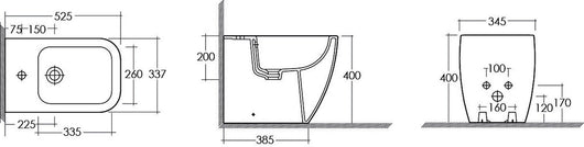 Bidet metropolitan filo muro