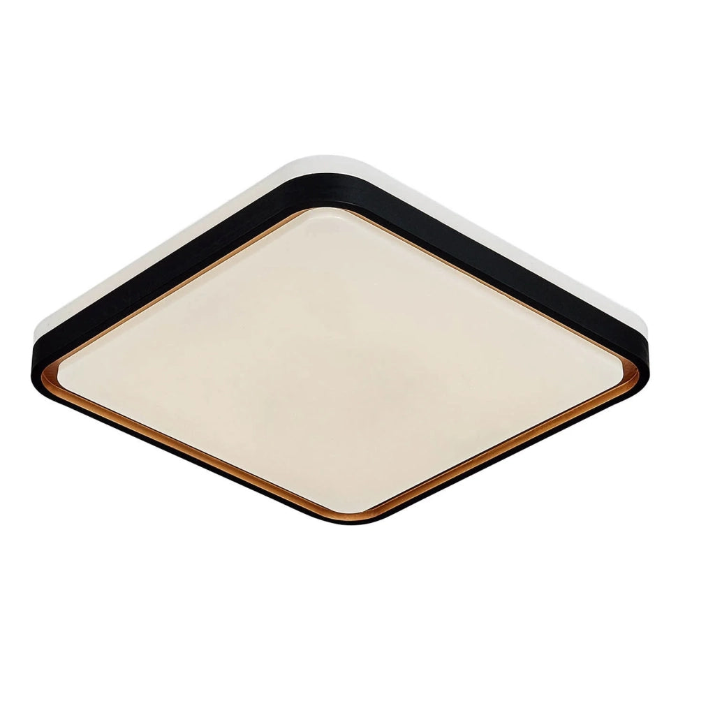 LÚZETE - PLAFÓN LED 78W PW LED REGULABLE NEGRO ORO CUADRADO TELLUS