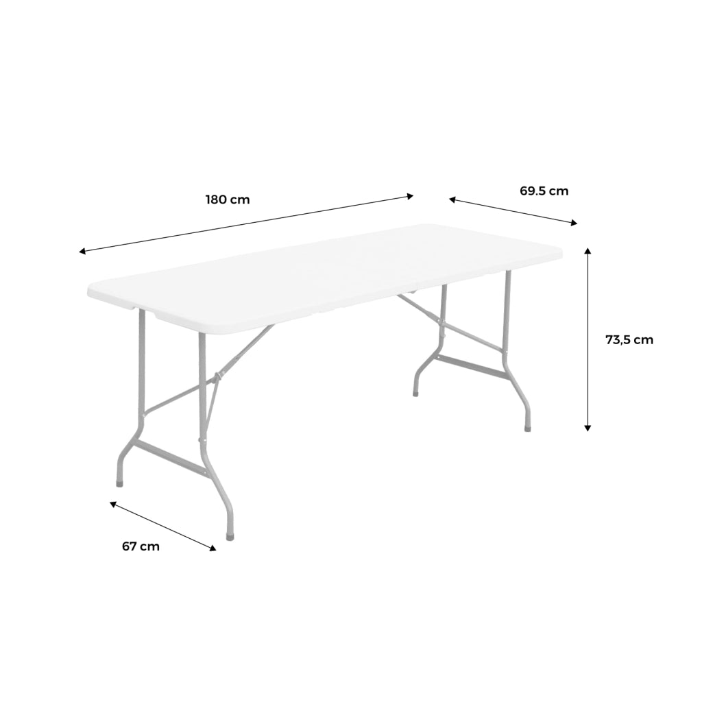 Set di 2 tavoli da ricevimento pieghevoli in plastica, grigio scuro