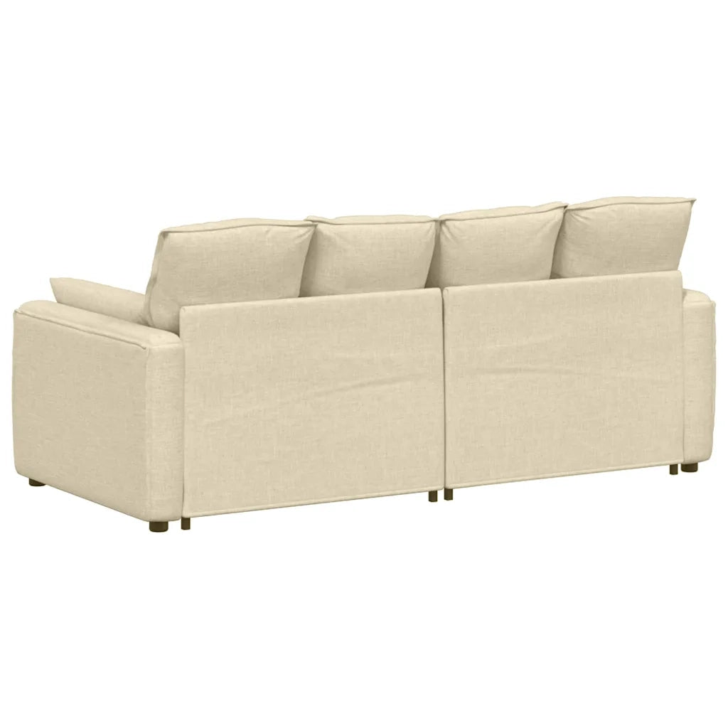 Divano Modulare con Cuscini-Sofa Modulare-Divanetto Crema