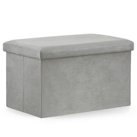 Pouf pieghevole VALORA con contenitore - Seduta moderna in velluto grigio XL 60x38x38cm