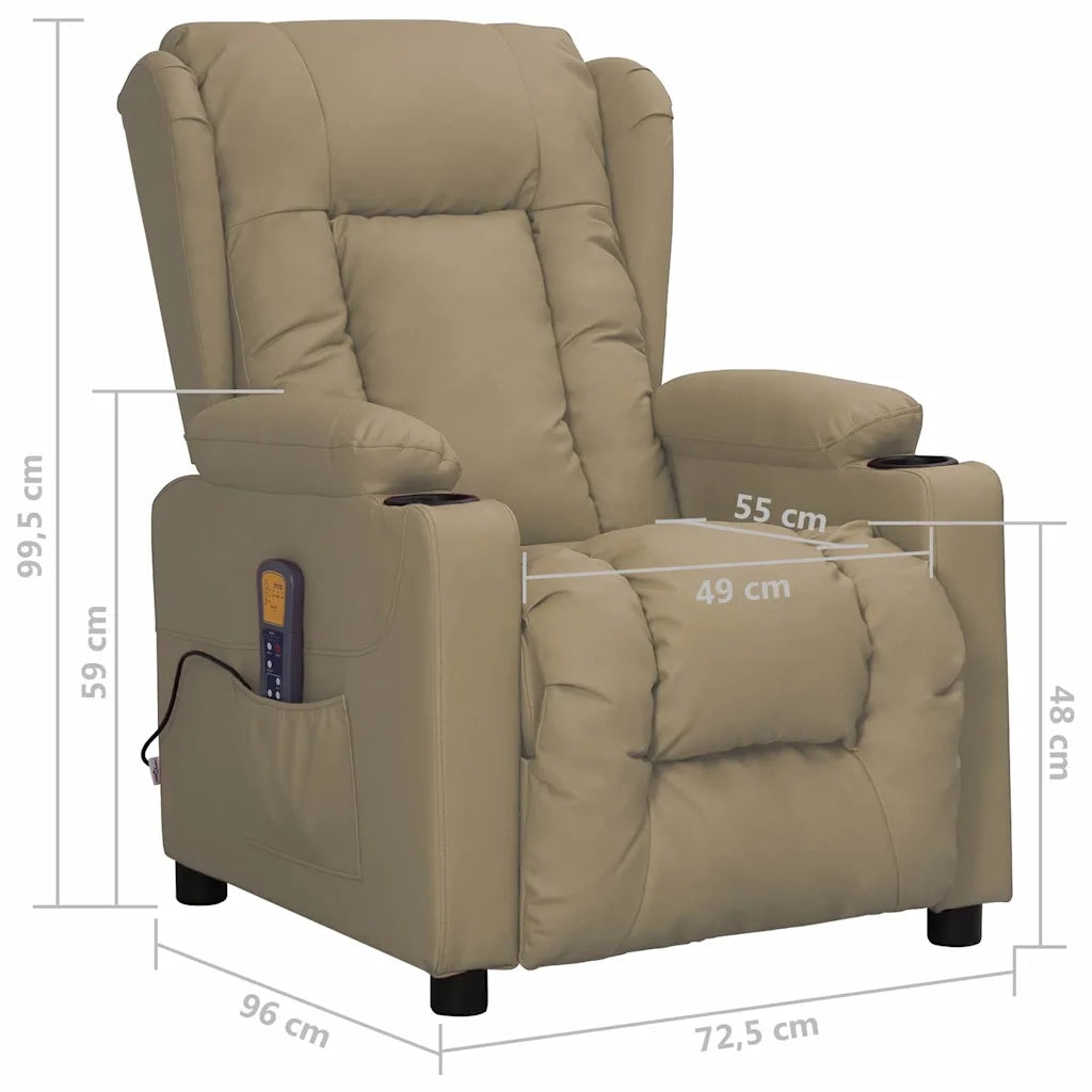Divano Sedia-Poltrona Massaggiante Cappuccino in Similpelle 467639