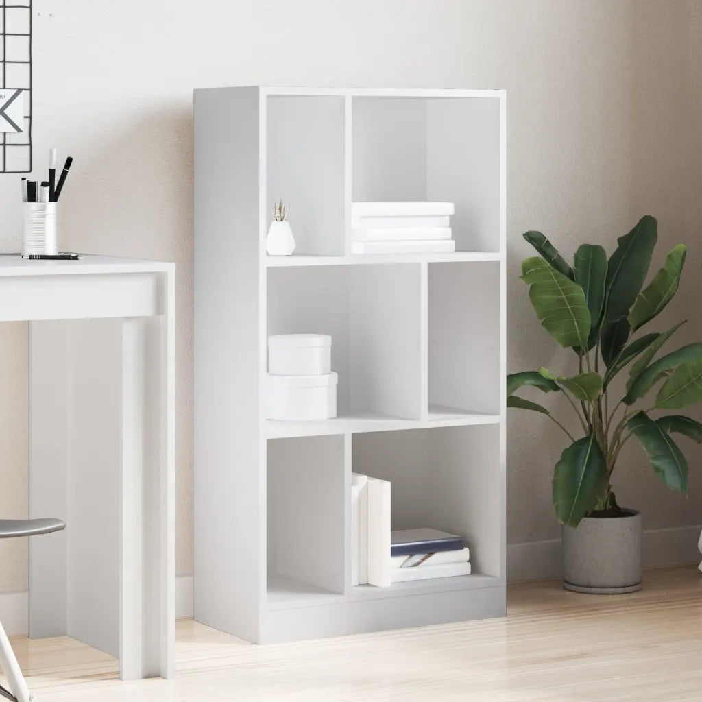 Libreria Bianca 57x28,5x107,5 cm in Legno Multistrato