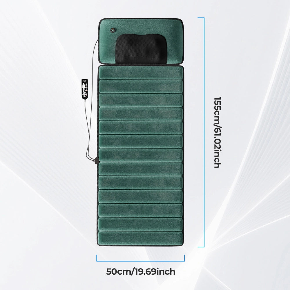 Cuscino massaggiante elettrico per spalle, collo, schiena e fianchi, in memory foam, dimensioni 155¡Á50¡Á3 cm, con funzione riscaldante.