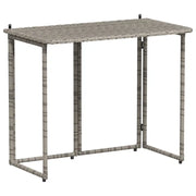 Tavolo da Giardino | Tavolino da esterno Pieghevole Grigio 90x51x75 cm in Polyrattan