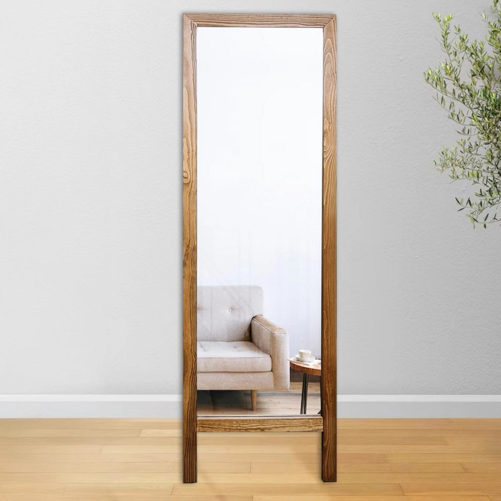Crea, Specchio Forma Rettangolare, 45x145h cm Marrone Noce