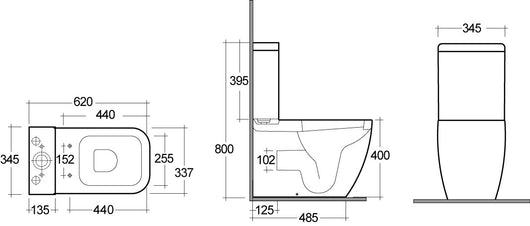 Vaso monoblocco filomuro metropolitan