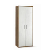 Armadio mobile 2 ante 71x41x182H cm in kit di design colore Noce Stelvio e Ossido bianco
