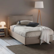 Abbygale, Letto Piazza e Mezza Materasso Incluso Made in Italy, Grigio Tortora