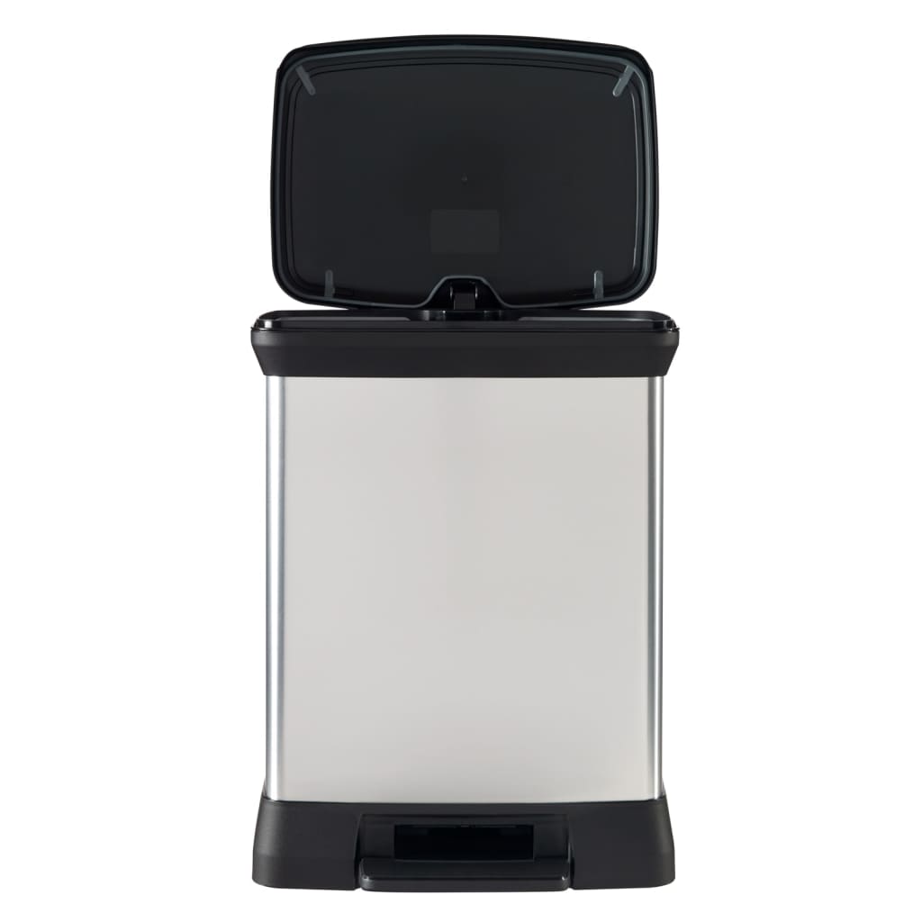 Curver Pattumiera a Pedale Deco Rettangolare 30 L Argento 443828