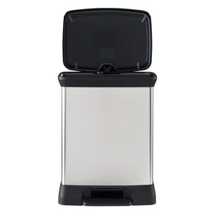 Curver Pattumiera a Pedale Deco Rettangolare 30 L Argento 443828