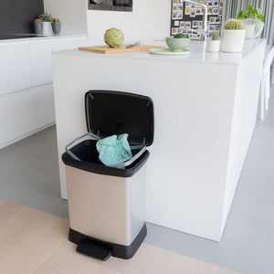 Curver Pattumiera a Pedale Deco Rettangolare 30 L Argento 443828