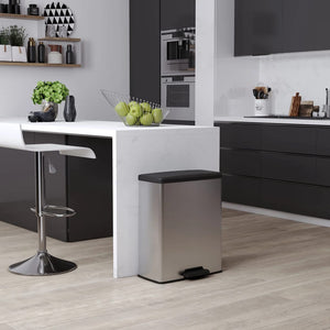 Curver Pattumiera a Pedale Doppia Deco 26L+26L Argento 442067