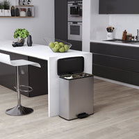 Curver Pattumiera a Pedale Doppia Deco 26L+26L Argento 442067