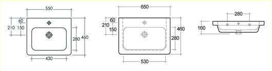 Lavabo resort da 55cm con monoforo